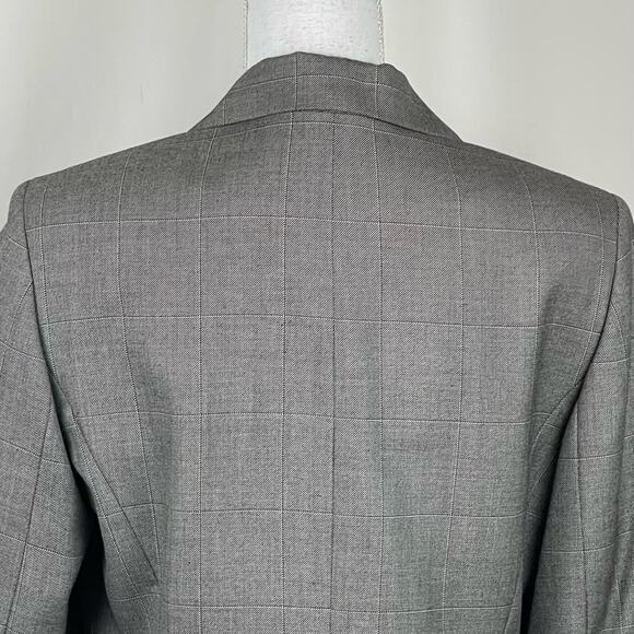 Anne Klein Black & White Plaid Print Career Academia Jacket Blazer NWOT Size 10 - Picture 5 of 11